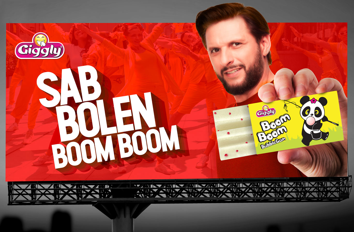 Boomboom Twisto Giggly Pakistan Shahid Afridi Advertising campaign for website billboards