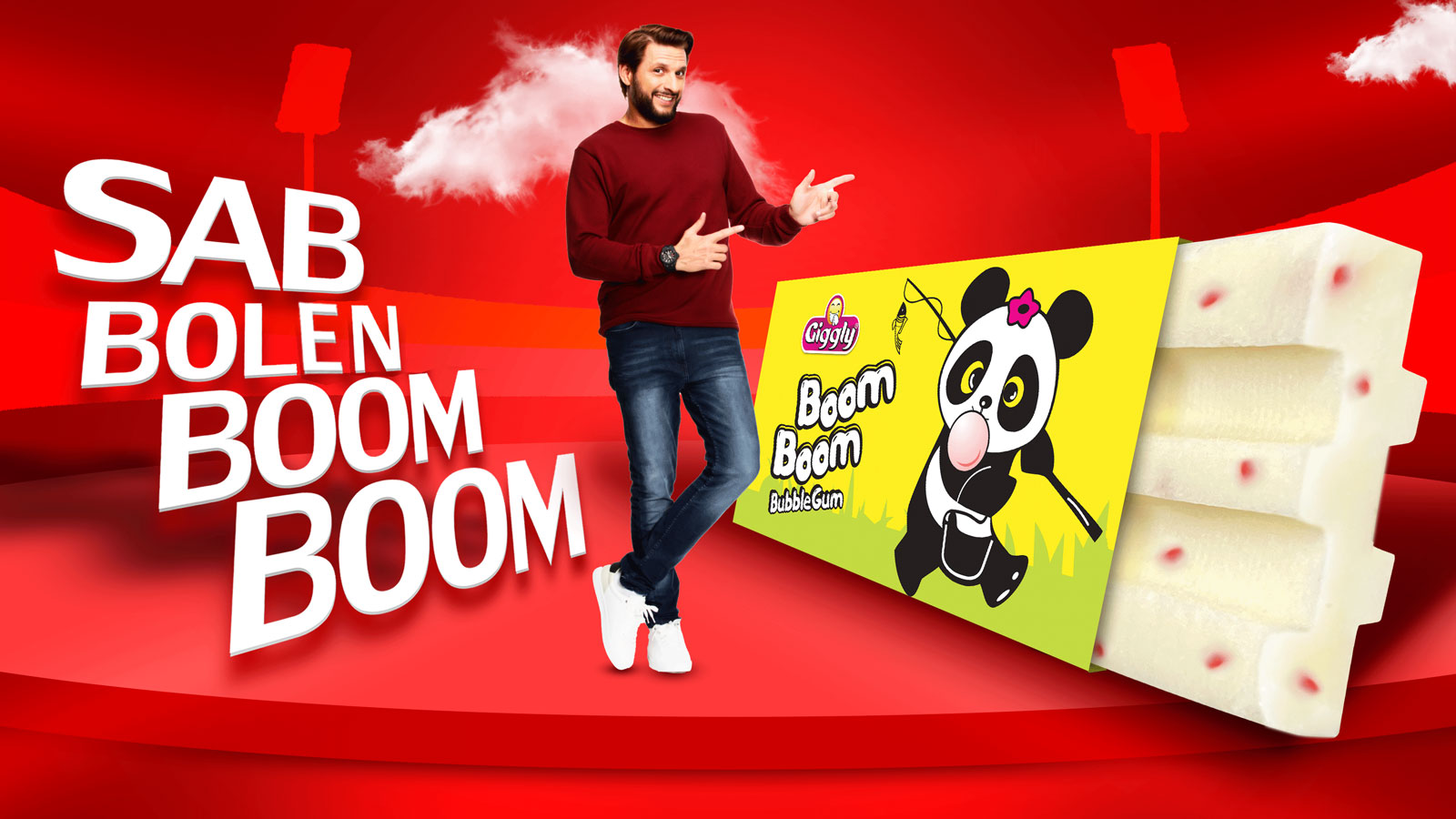 Boomboom Twisto Giggly Pakistan Shahid Afridi Advertising campaign for website billboards