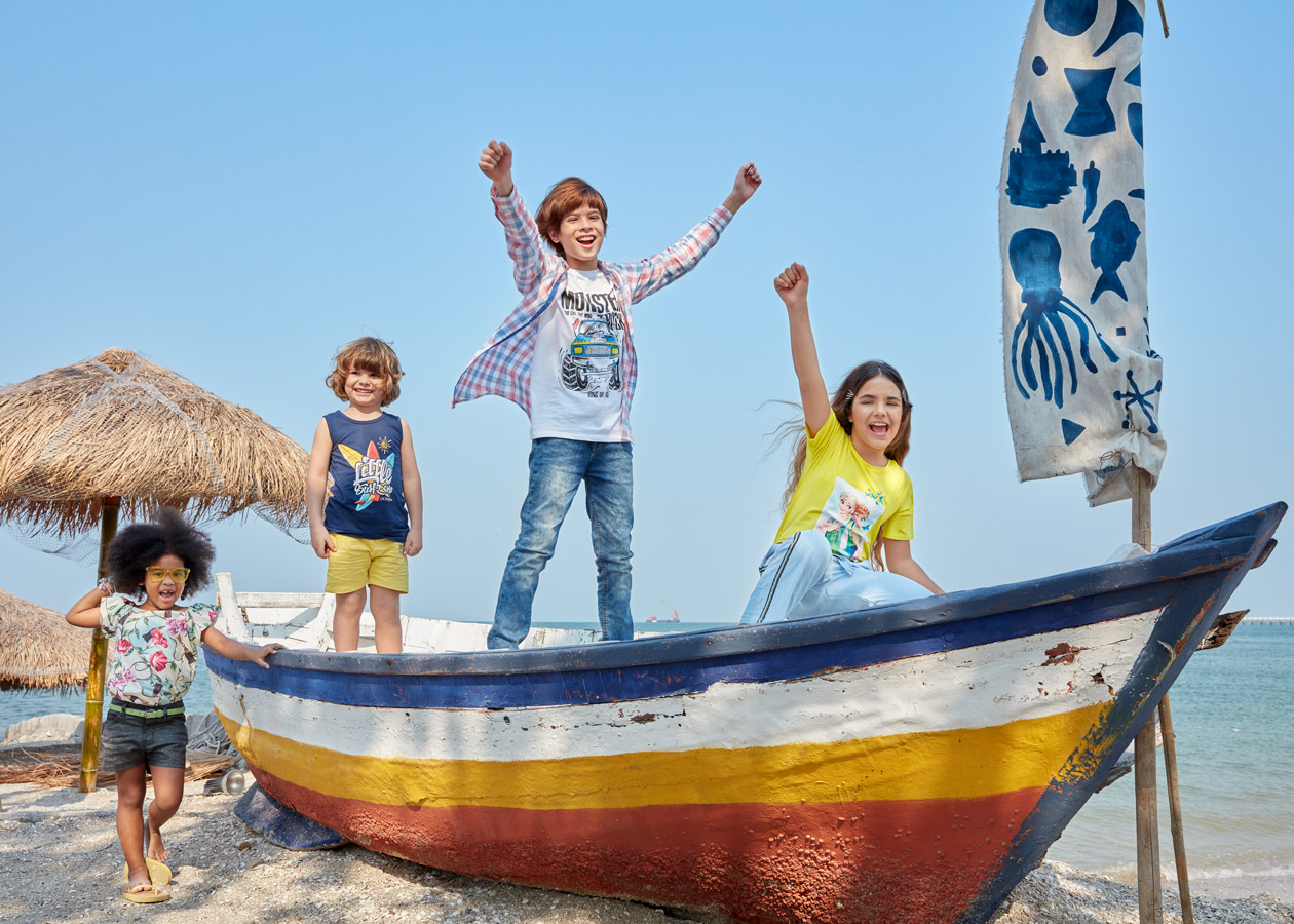 Kids Breakout Pakistan fashion brand website billboards photo shoot Bangkok Beach 2020 children clothing