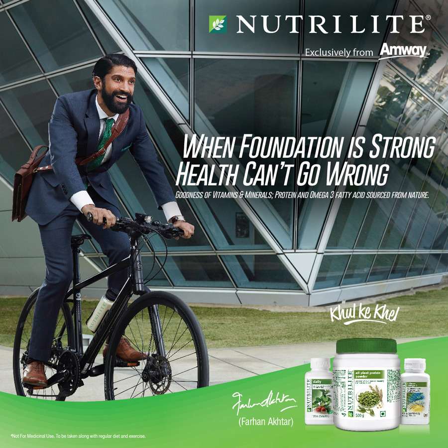 Nutrilite Amway India Farhan Akhtar advertising campaign for India website billboards
