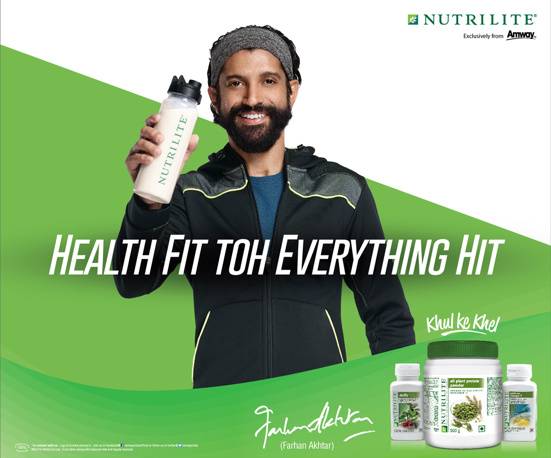 Nutrilite Amway India Farhan Akhtar advertising campaign for India website billboards