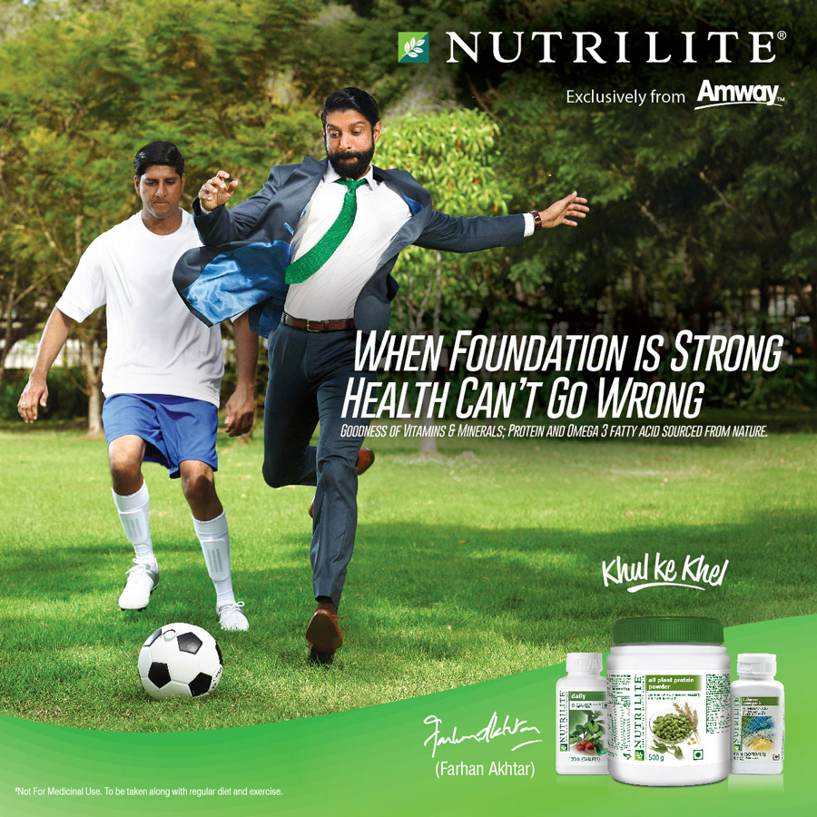 Nutrilite Amway India Farhan Akhtar advertising campaign for India website billboards